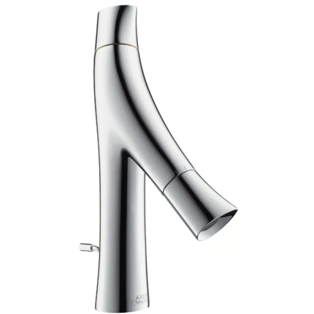 Axor-Waschtischmischer in Chrom-Optik mit zwei Griffen und einem ausgefallenen, modernen Design. Auslauf in schmaler Form, passend für verschiedene Waschbecken.